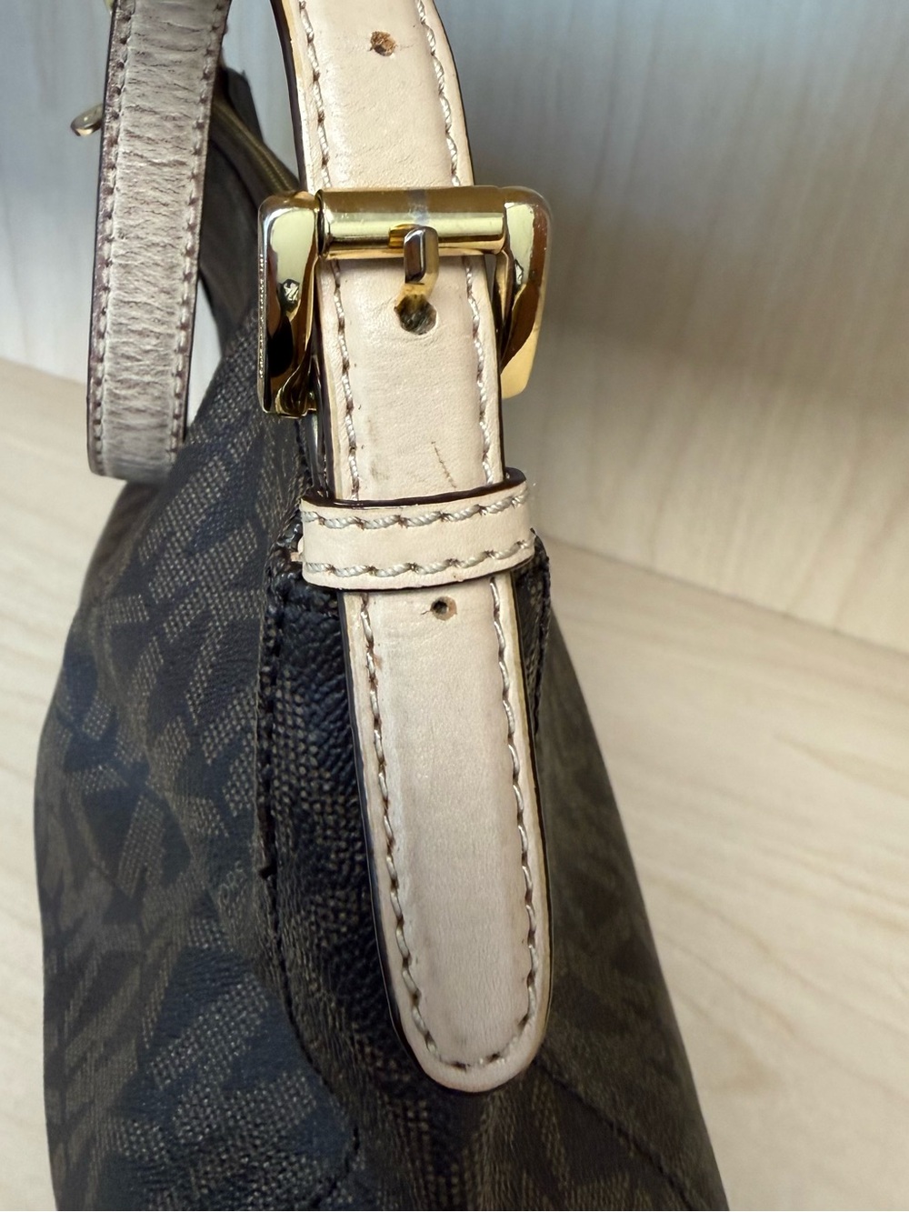 Michael Kors Dark Brown MK Logo Shoulder Bag - Picture 5 of 6